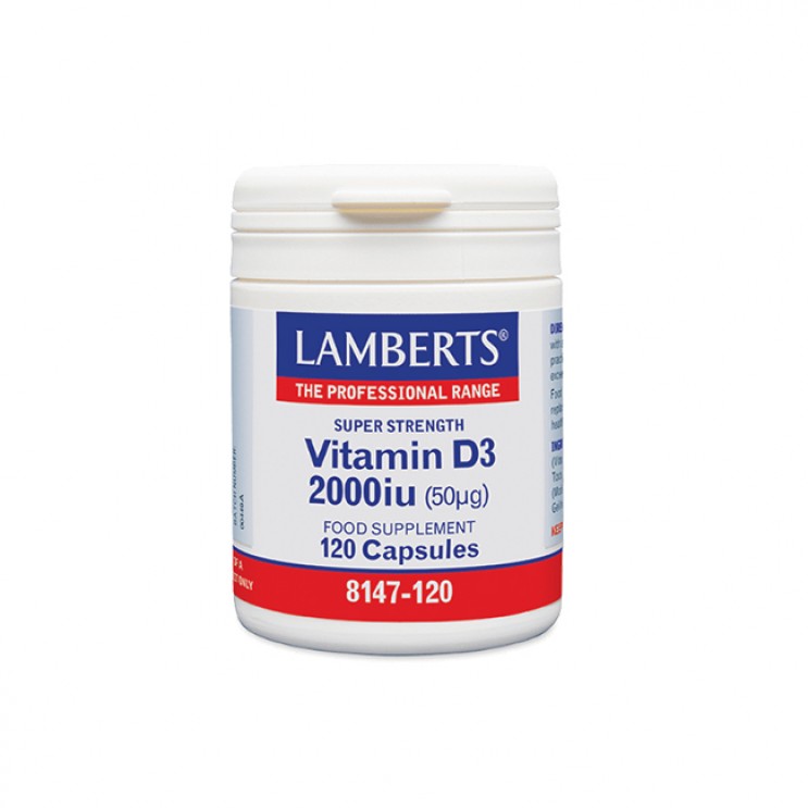 Lamberts Vitamin D3 2000iu 120caps | Συμπλήρωμα Διατροφής Βιταμίνης D3