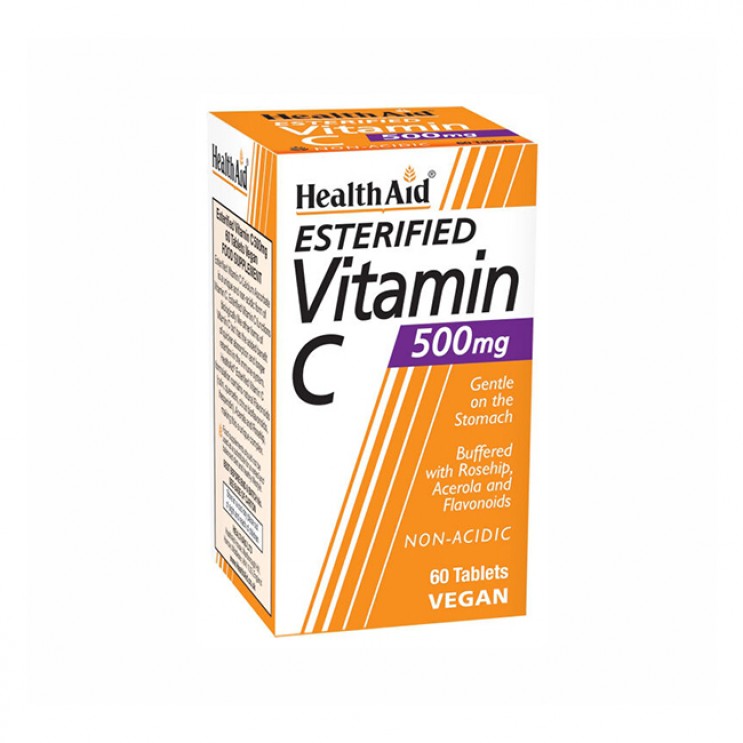 Health Aid Esterified Vitamin C 500mg 60tabs | Εστέρας Βιταμίνης C με Bιοφλαβονοειδή ΒΙΤΑΜΙΝΕΣ