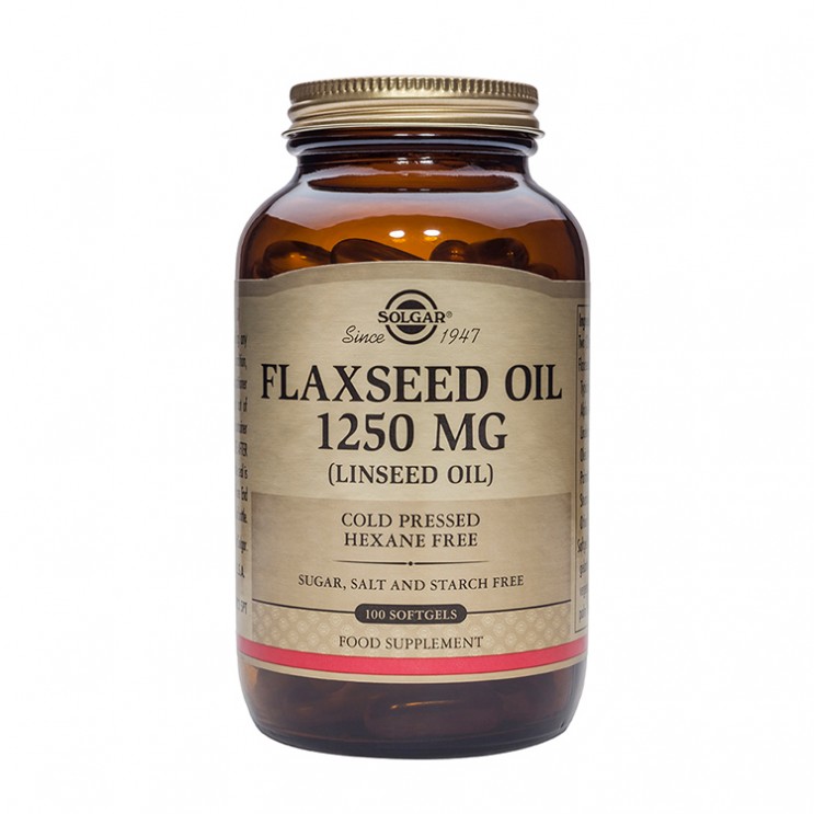 Solgar Flaxseed Oil 1250mg 100softgels |Συμπλήρωμα Διατροφής με Λινέλαιο & Λιπαρά Οξέα