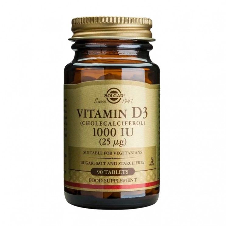 Solgar Vitamin D-3 1000 IU 90tabs | Συμπλήρωμα Διατροφής Βιταμίνη D3  ΒΙΤΑΜΙΝΕΣ