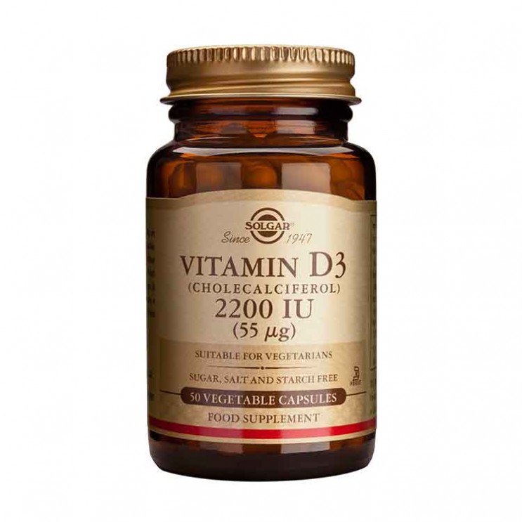 Solgar Vitamin D-3 2200iu 50veg.caps |Συμπλήρωμα Διατροφής Βιταμίνη D3 