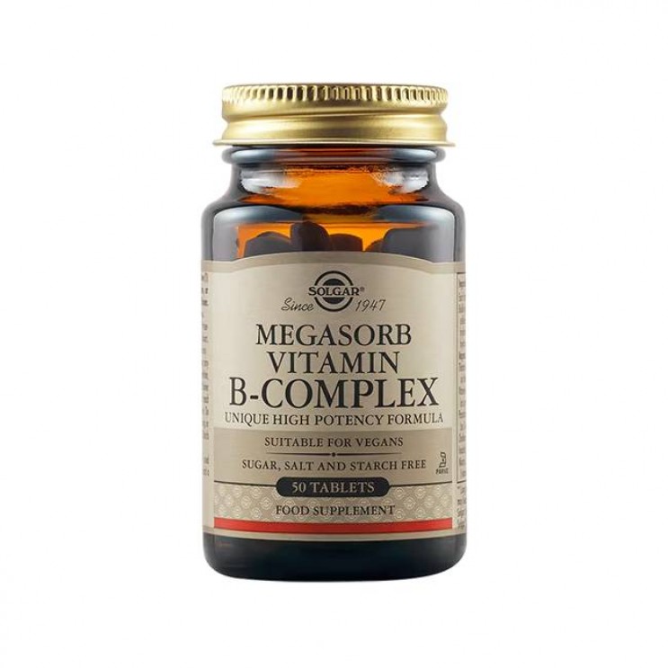 Solgar Vitamin B Complex Megasorb  50tabs | Φόρμουλα Βιταμινών Β 