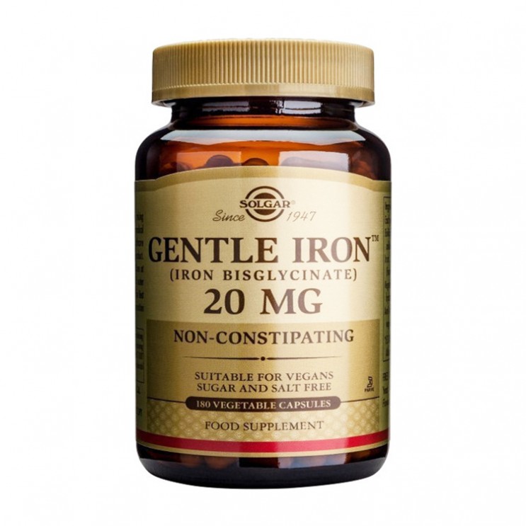 Solgar Gentle Iron 20mg 180veg.caps| Συμπλήρωμα Διατροφής με Σίδηρο