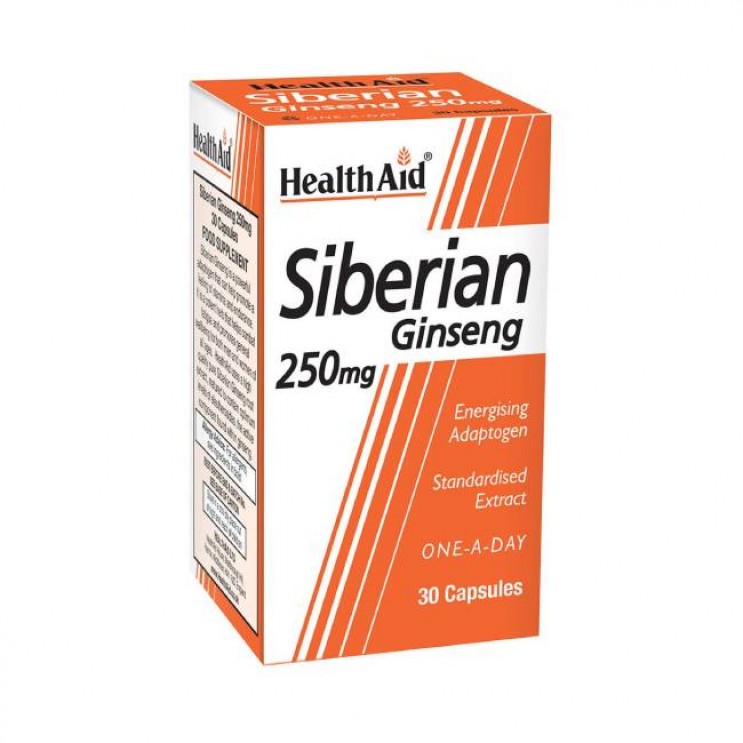 Health Aid Siberian Ginseng 250mg 30caps |Συμπλήρωμα Διατροφής με Τζίνσενγκ 