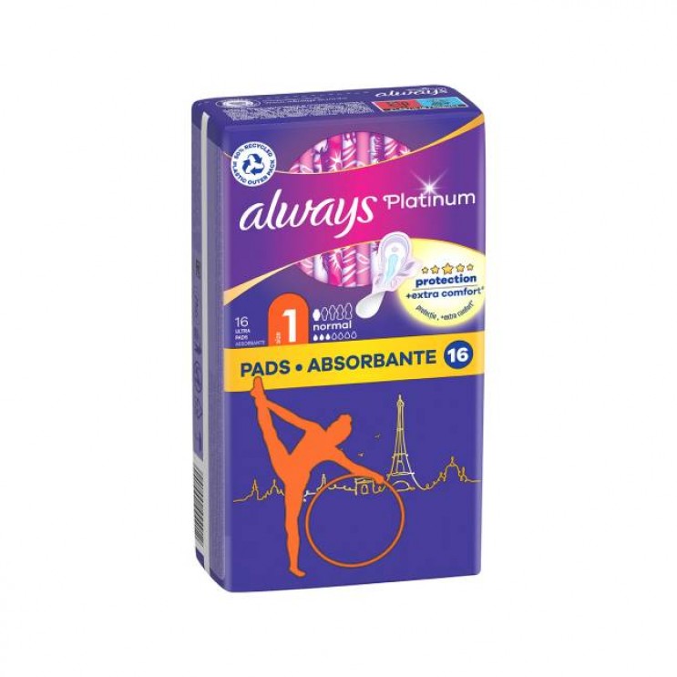 Always Platinum Normal Size1,16τμχ | Σερβιέτες με Φτερά Mέγεθος 1 ΥΓΙΕΙΝΗ