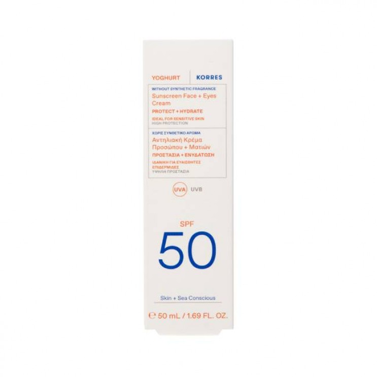 Korres Sunscreen Yoghurt Face & Eyes Cream  SPF50 50ml | Αντηλιακή Κρέμα Προσώπου & Ματιών με Γιαούρτι