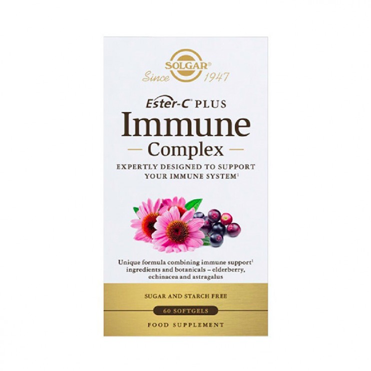 Solgar Ester-C Plus Immune Complex 60softgels | Συμπλήρωμα Διατροφής με Βιταμίνη C για την Καλή Υγεία του Ανοσοποιητικού Συστήματος Βιταμίνη C