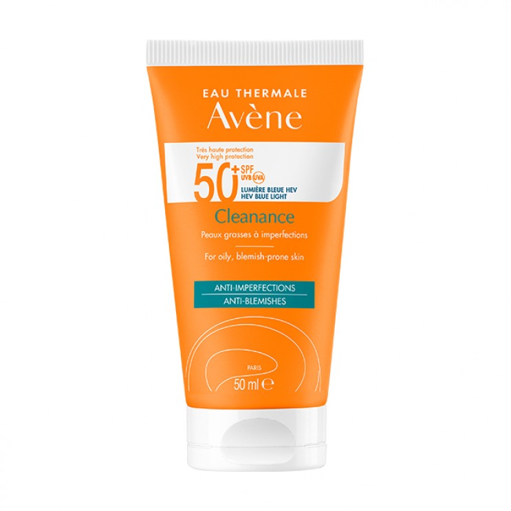 Avene Cleanance Solaire SPF50+ 50ml | Αντιηλιακό Προσώπου για Λιπαρό Δέρμα με Τάση Ακμής