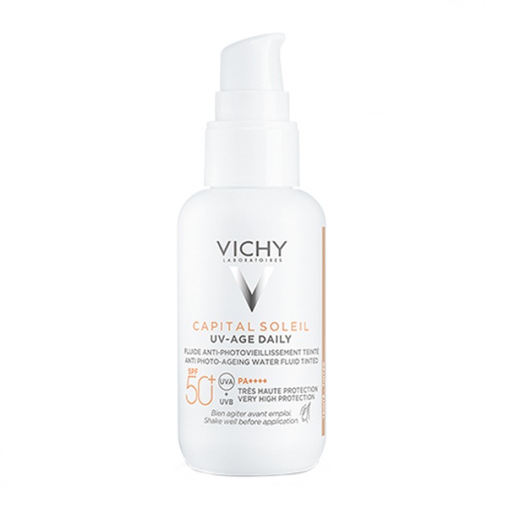 Vichy Capital Soleil UV-Age Daily SPF50+ Tinted 40ml | Λεπτόρρευστο Αντηλιακό Προσώπου Κατά της Φωτογήρανσης με Χρώμα 