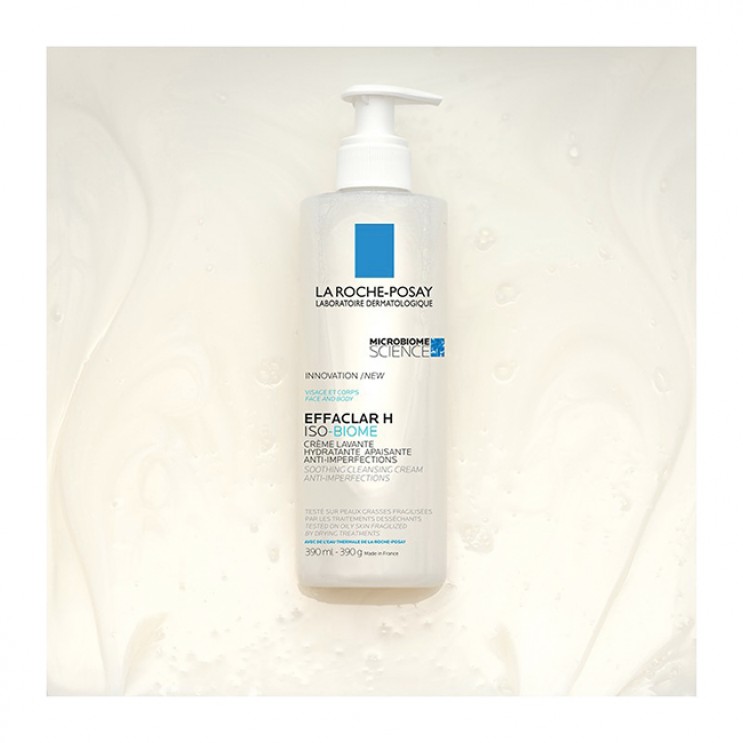 La Roche Posay Effaclar H Iso-Biome Crème Lavante  390ml | Καταπραϋντική Ενυδατική Κρέμα Καθαρισμού για το Ευαισθητοποιημένο Δέρμα υπο Φαρμακευτική Αγωγή