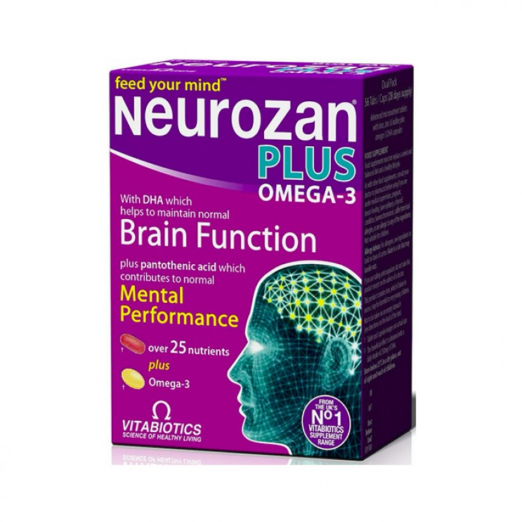 Vitabiotics Neurozan Plus Omega 3 28tabs & 28caps |Συμπλήρωμα Διατροφής που Ενισχύει την Εγκεφαλική Λειτουργία