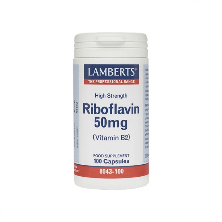 Lamberts Riboflavin (Vitamin B2) 50mg 100caps | Συμπλήρωμα Διατροφής Βιταμίνης Β2 ΒΙΤΑΜΙΝΕΣ