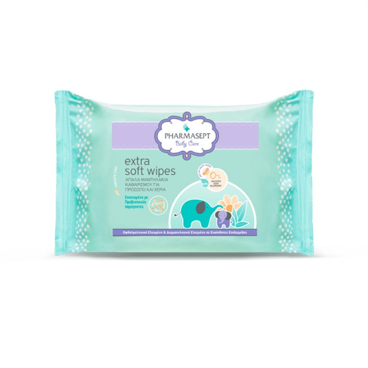 Pharmasept Baby Care Soft Wipes 30τμχ | Βρεφικά Μαντηλάκια Καθαρισμού για Πρόσωπο και Χέρια ΦΡΟΝΤΙΔΑ ΜΩΡΟΥ