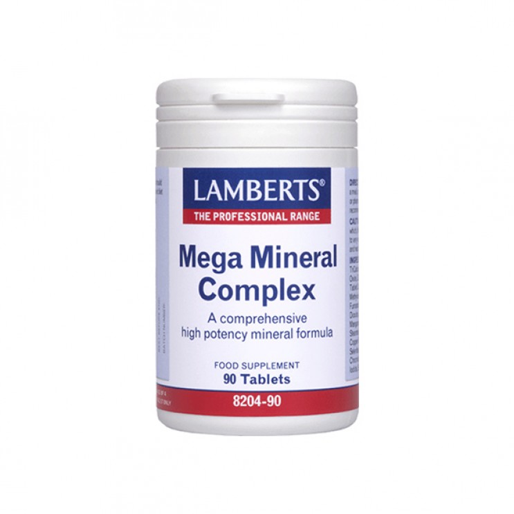 Lamberts Mega Mineral Complex 90tabs | Συμπλήρωμα Διατροφής Υψηλής Δραστικότητας Μετάλλων ΜΕΤΑΛΛΑ & ΙΧΝΟΣΤΟΙΧΕΙΑ