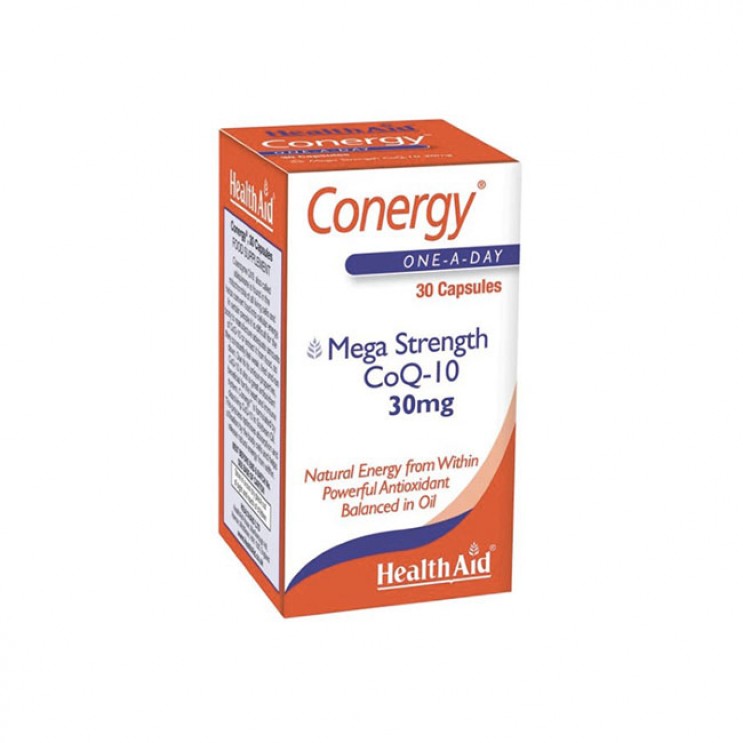 Health Aid Conergy CoQ10 30mg 30caps | Συμπλήρωμα Διατροφής με Συνένζυμο Q10 με Αντιοξειδωτική Δράση ΔΗΜΟΦΙΛΕΣΤΕΡΑ