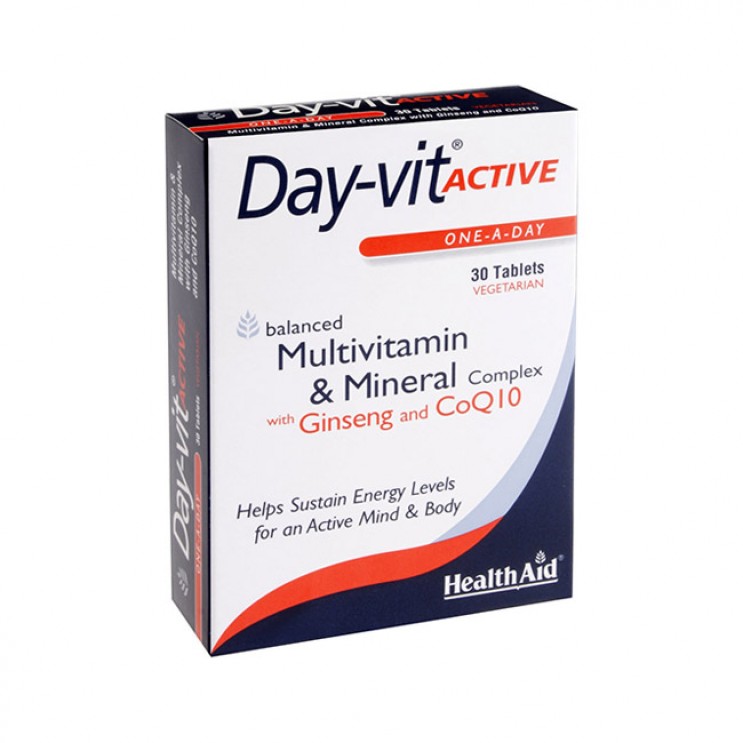 Health Aid Day-Vit Active Co Q10 30tabs | Συμπλήρωμα Διατροφής για Ενέργεια και Τόνωση Σώματος και Πνεύματος  ΔΗΜΟΦΙΛΕΣΤΕΡΑ