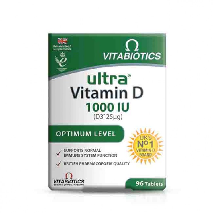 Vitabiotics Ultra Vitamin D 1000iu 25mg 96 tabs |  Συμπλήρωμα Διατροφής Βιταμίνη D3 για την Καλή Υγεία Οστών, Μυών & Ανοσοποιητικού ΒΙΤΑΜΙΝΕΣ