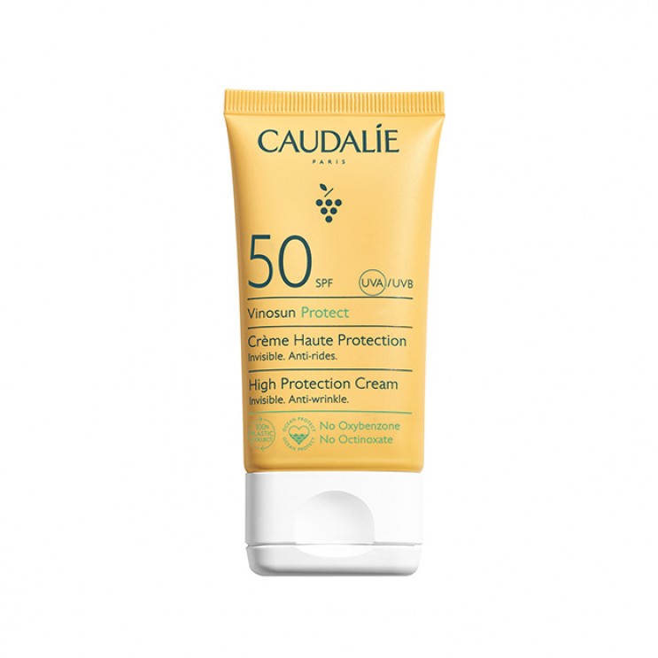 Caudalie Vinosun Protect High Protection Cream SPF50 50ml | Αντιρυτιδική  Αντηλιακή Κρέμα για Πρόσωπο και Λαιμό