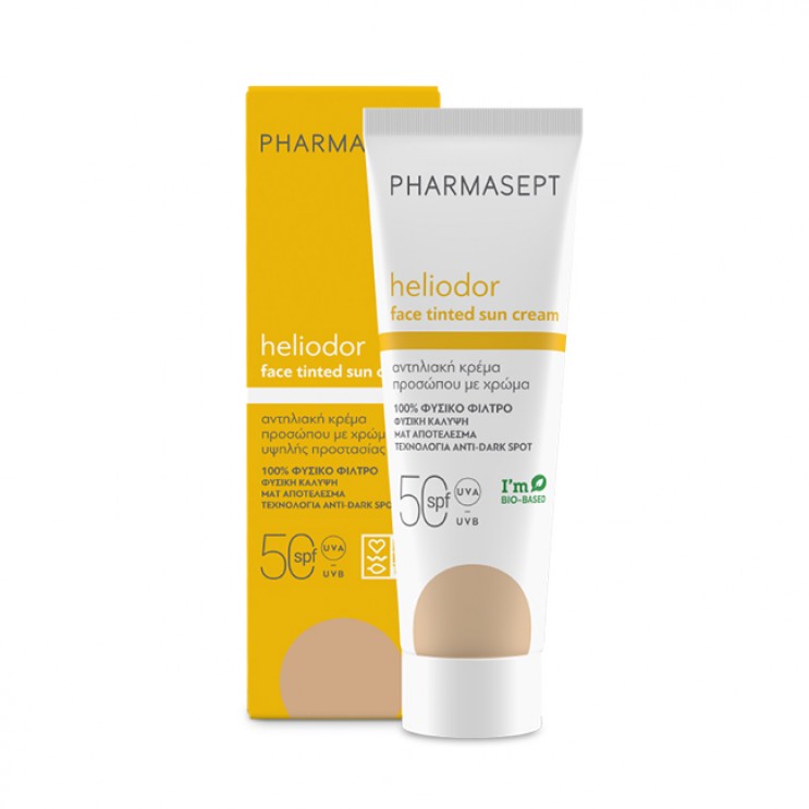 Pharmasept Heliodor Tinted Face Sun Cream SPF 50 50ml | Αντηλιακή Κρέμα με Χρώμα για Πρόσωπο & Ντεκολτέ