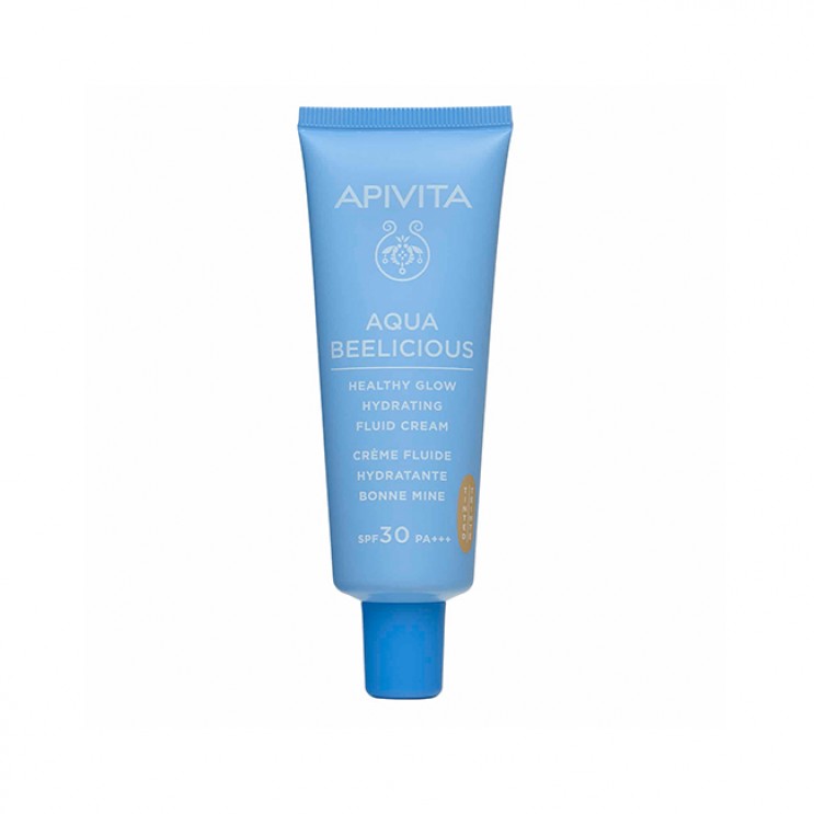 Apivita Aqua Beelicious Hydrating Fluid Cream SPF30 Tinted 40ml | Λεπτόρρευστη Κρέμα Ενυδάτωσης με Χρώμα