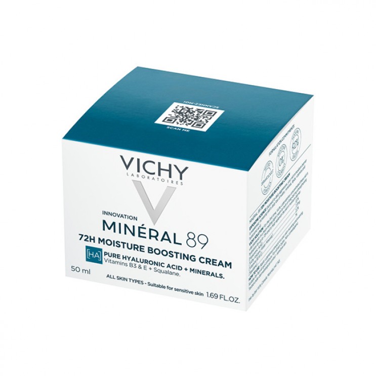 Vichy Mineral 89 72h Moisture Boosting Cream 50ml | 72ωρη Κρέμα Προσώπου για Ενυδάτωση με Υαλουρονικό Οξύ