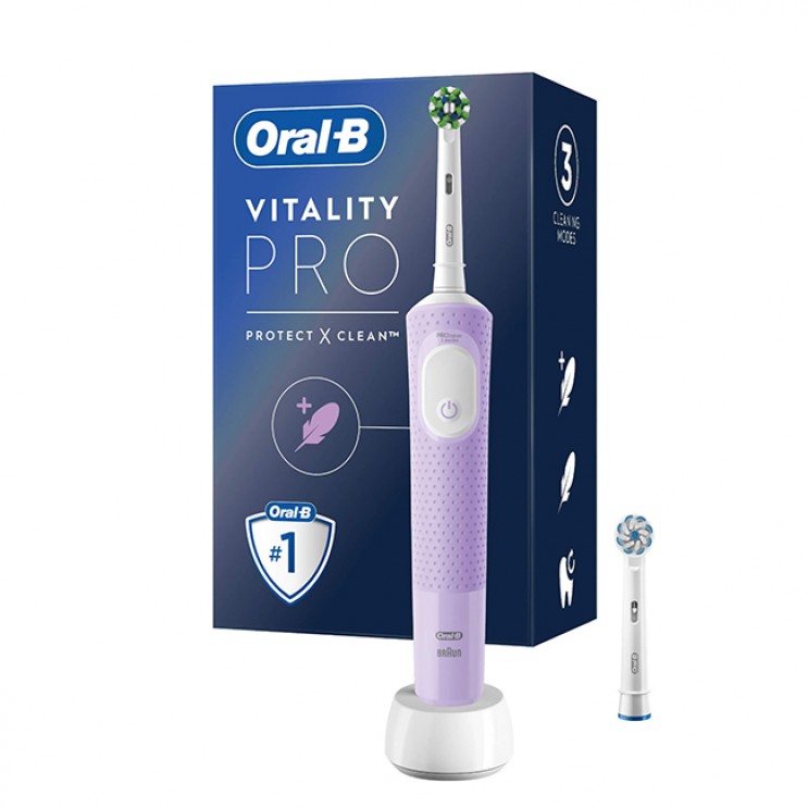 Oral-B Vitality Pro Lilac Mist 1τμχ | Επαναφορτιζόμενη Ηλεκτρική Οδοντόβουρτσα σε Λιλά Χρώμα