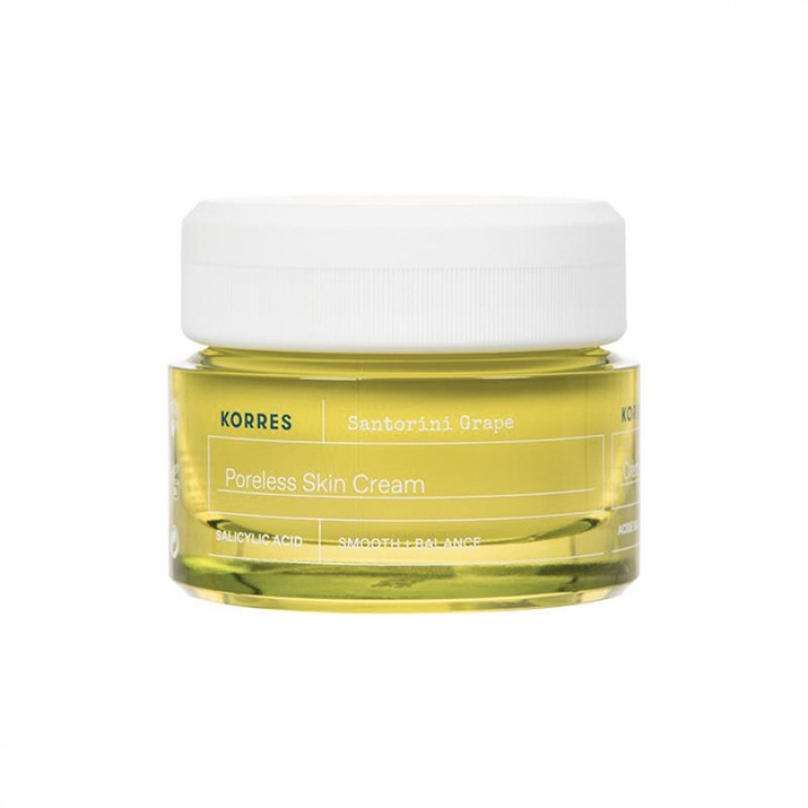 Korres Santorini Grape Poreless Skin Cream 40ml |  Κρέμα Προσώπου Ελαφριάς Υφής για Ρύθμιση της Λιπαρότητας & για Μείωση των Πόρων 