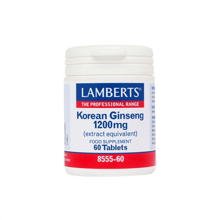 Lamberts Korean Ginseng 1200mg 60tabs |  Συμπλήρωμα Διατροφής Εκχυλίσματος Κορεάτικου Τζίνσενγκ