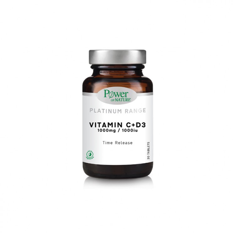 Power Health Platinum Range  Vitamin C + D3 1000mg/1.000iu 30tabs | Συμπλήρωμα Διατροφής με Συνδυασμό Βιταμινών D3 και C