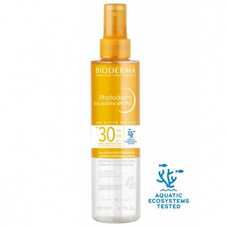 Bioderma Photoderm Eau solaire BRONZ SPF30 200ml | Ενυδατικό Αντιηλιακό Νερό