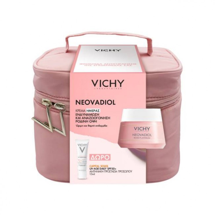 Vichy Neovadiol Rose Platinium, Κρέμα Προσώπου για Ώριμη και Θαμπή  Επιδερμίδα 50ml & Δώρο Capital UVAge Daily Αντιηλιακή Κρέμα Προσώπου 15ml