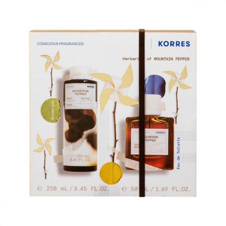 Korres Mountain Pepper Eau De Toilette Ανδρικό Άρωμα 50ml & Showergel Mountain Pepper Αρωματικό Αφρόλουτρο 250ml 