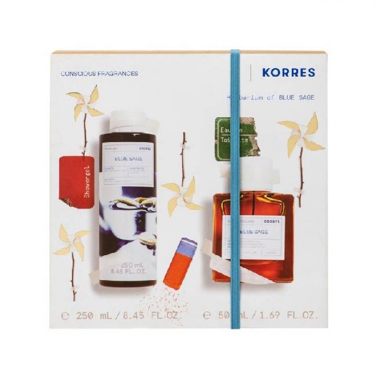 Korres Blue Sage Eau de Toilette Ανδρικό Άρωμα 50ml & Blue Sage Αφρόλουτρο 250ml