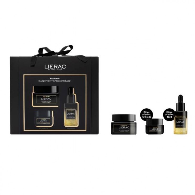 Lierac Premium The Silky Cream Κρέμα Προσώπου Ολικής Αντιγήρανσης Ελαφριάς Υφής για Κανονικές Μικτές Επιδερμίδες  50ml & Δώρο Premium Κρέμα Ματιών 1ml(x4) & Premium Ορός Προσώπου 13ml