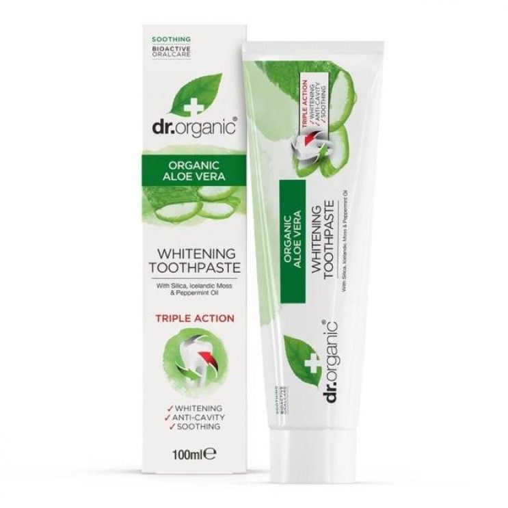 Dr.Organic Aloe Vera Toothpaste Whitening 100ml | Οδοντόκρεμα με Βιολογική Αλόη Βέρα 