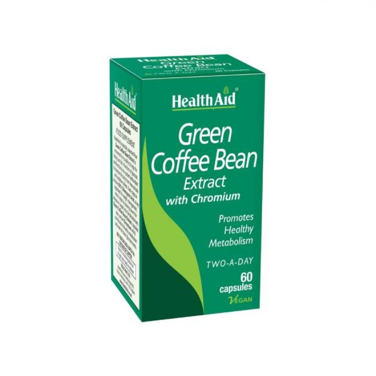 Health Aid Green Coffee Bean Extract 60caps | Συμπλήρωμα Διατροφής Με Εκχύλισμα Πράσινου Καφέ & Χρώμιο