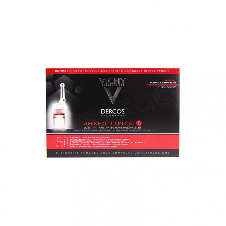 Vichy Dercos Aminexil Clinical 5 Men 21x 6ml | Αμπούλες Τριχόπτωσης για Άνδρες, 21 Μονοδόσεις x 6ml  Τριχόπτωση