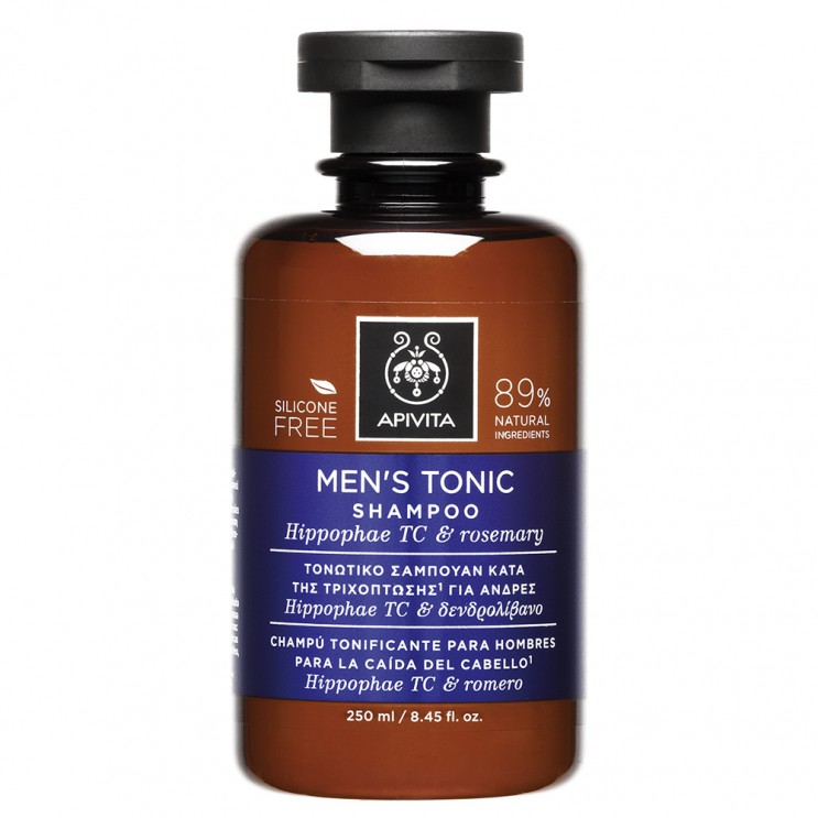 Apivita Men's Tonic Shampoo 250ml | Σαμπουάν Κατά της Ανδρικής Τριχόπτωσης με Hippophae TC & Δενδρολίβανο  ΦΡΟΝΤΙΔΑ ΜΑΛΛΙΩΝ