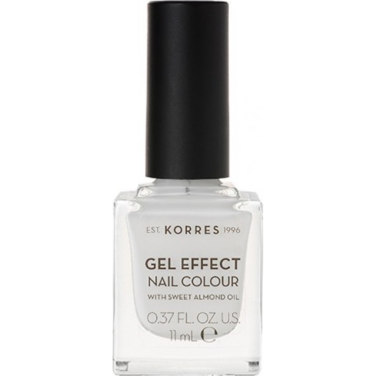 Korres Gel Effect Nail Colour 01 Blank White 11ml |   Βερνίκι Νυχιών Απόλυτης Λάμψης & Διάρκειας