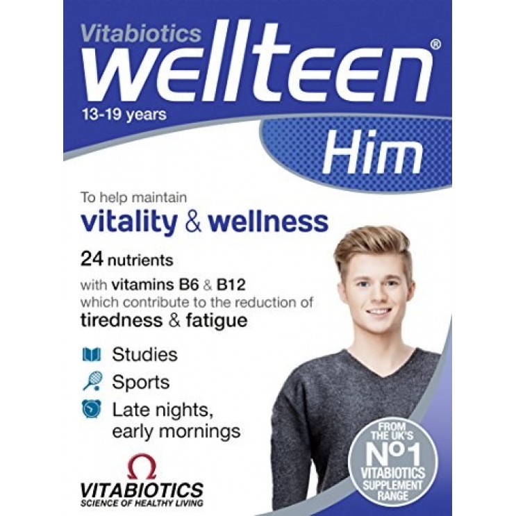 Vitabiotics Wellteen Him Συμπλήρωμα Διατροφής για εφήβους & νέους άντρες 13-19 ετών, 30 tabs ΒΙΤΑΜΙΝΕΣ