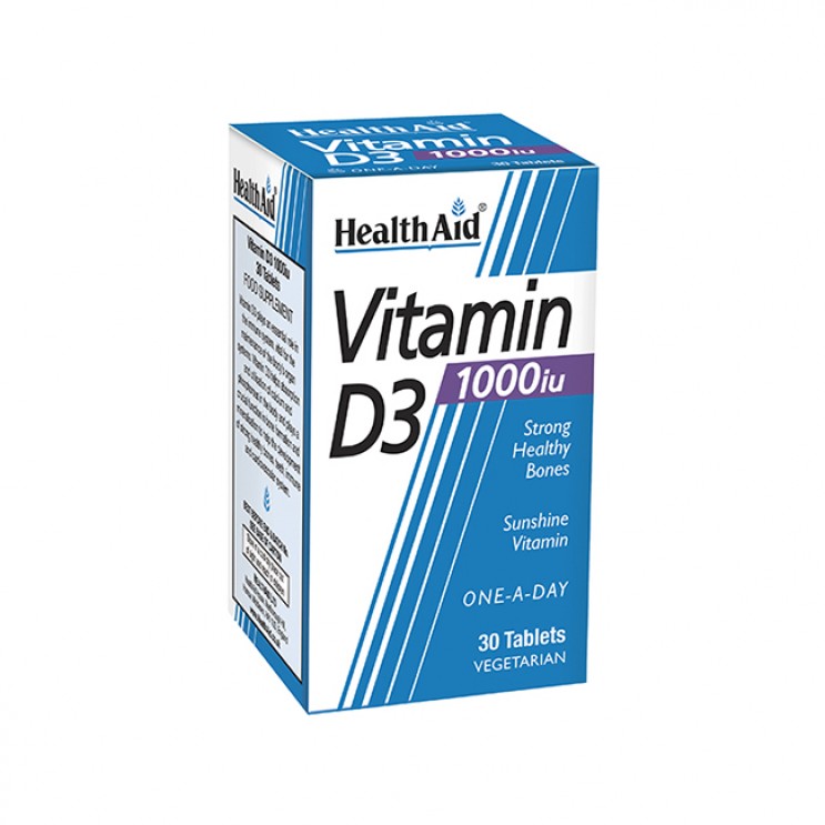 Health Aid Vitamin D3 1000i.u 30tabs | Συμπλήρωμα Βιταμίνης D3