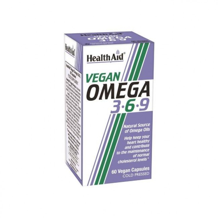 Health Aid Vegan Omega-3-6-9, 60caps | Συμπλήρωμα Διατροφής με Λιπαρά Οξέα Ωμέγα 3 6 9 από Έλαιο Λιναρόσπορου