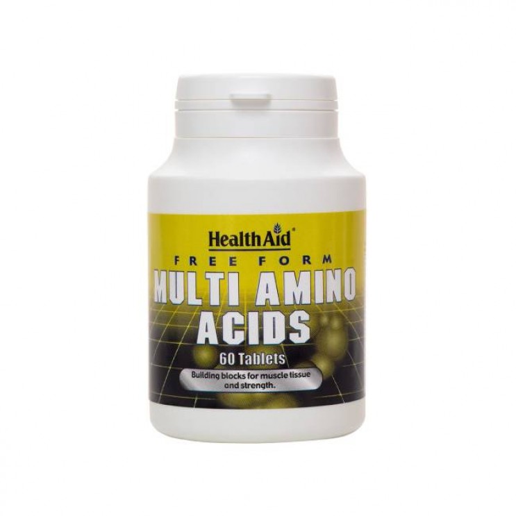 Health Aid Multi Amino Acids 60tabs | Συμπλήρωμα Διατροφής Αμινοξέων σε Ελεύθερη Μορφή για Αύξηση Μυϊκής Μάζας & Ενδυνάμωση