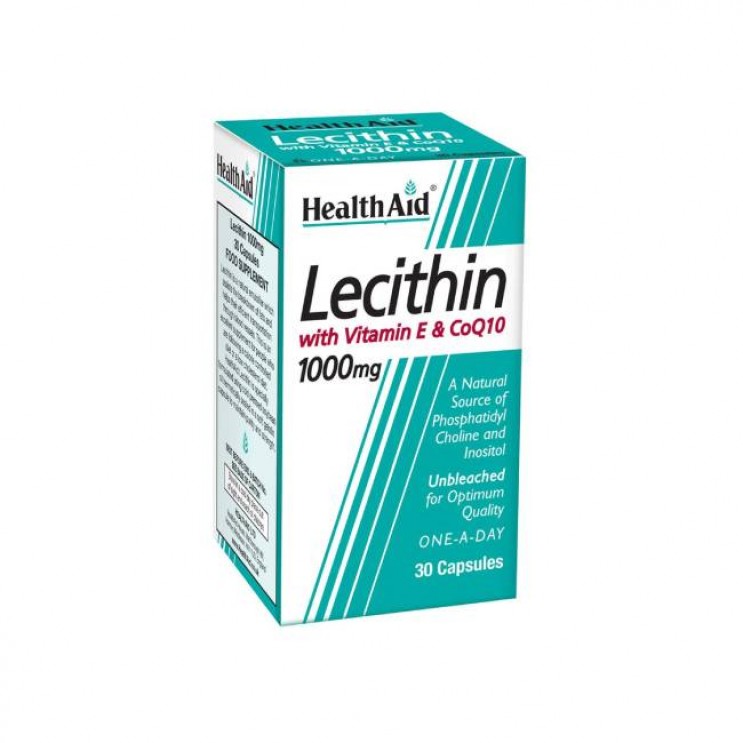 Health Aid Lecithin with Co-Q-10 & Vitamin E 30caps | Συμπλήρωμα Διατροφής Λεκιθίνη με Συνένζυμο Q-10 και Βιταμίνη Ε. ΑΔΥΝΑΤΙΣΜΑ