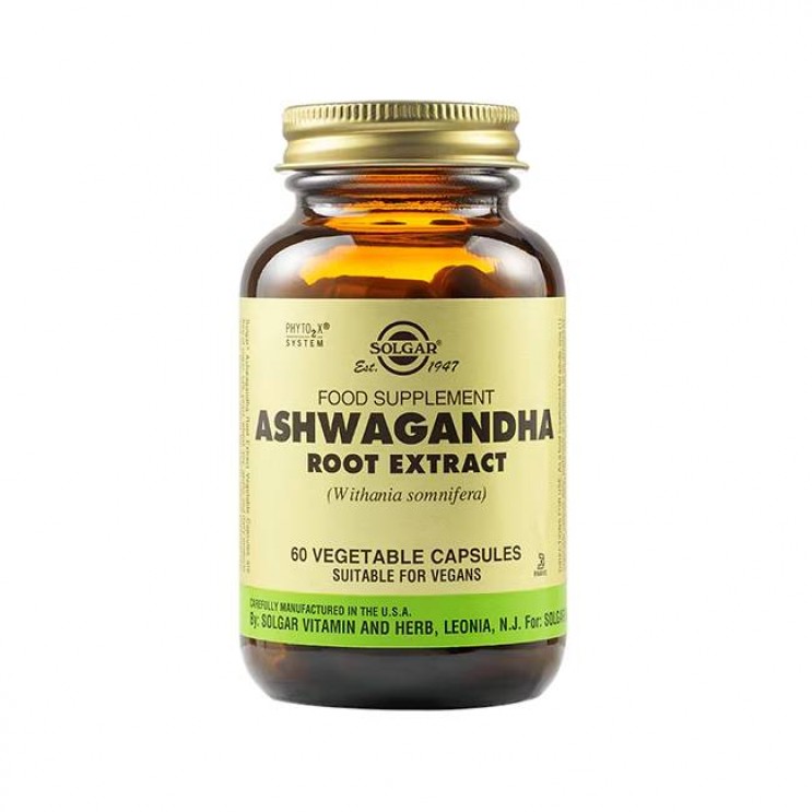 Solgar Ashwagandha Root Extract 60veg.caps | Συμπλήρωμα Διατροφής Ασβαγκάντα για Ευεξία 