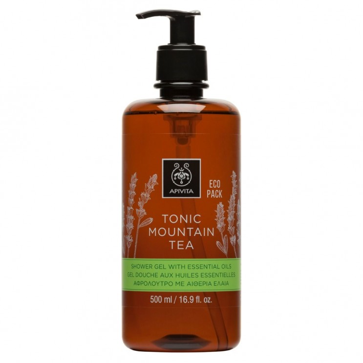 Apivita Tonic Mountain Tea Shower Gel  Eco Pack  500ml | Αφρόλουτρο με Αιθέρια Έλαια.   ΦΡΟΝΤΙΔΑ ΓΙΑ ΤΟ ΣΩΜΑ