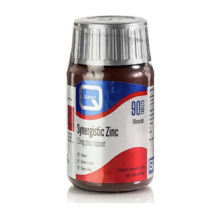 Quest Synergistic Zinc 15mg with Copper 90tabs | Συμπλήρωμα Διατροφής με Ψευδάργυρο και Χαλκό