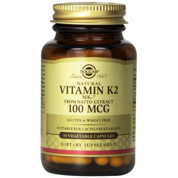 Solgar Vitamin K2 100μg, 50veg.caps |  Συμπλήρωμα Διατροφής Βιταμίνη Κ2