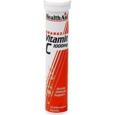 Health Aid Vitamin C 1000mg Orange 20eff. tabs| Αναβράζουσα Βιταμίνη C  με Γεύση Πορτοκάλι