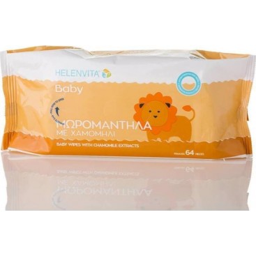 Helenvita Baby Wipes Μωρομάντηλα Με Χαμομήλι 64τμχ